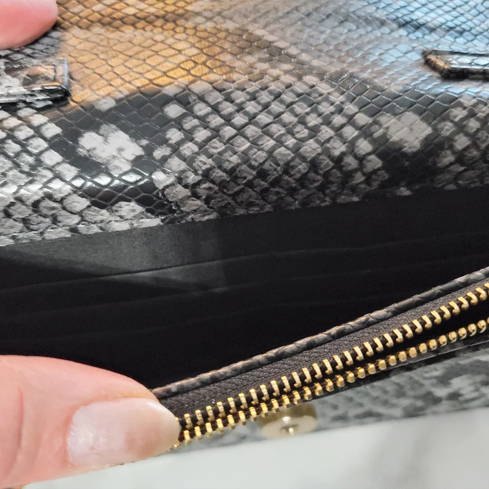 Bebe Purple Snakeskin Crossbody Bag